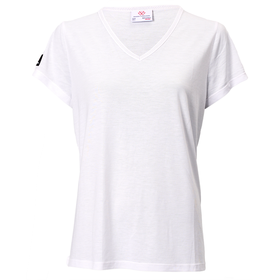 Women s White V Neck T Shirt