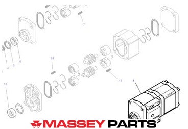 Massey Ferguson Hydraulic Pump - 3797116M2 | Massey Parts | Martin's Garage 