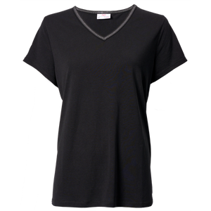 Women's Black  V-Neck T-Shirt