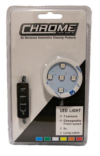 Chrome LED Light Base - USB Connection