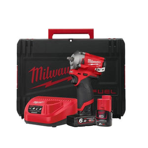 Milwaukee M12FIW38-622X 12V FUEL 3/8" Dr Stubby Impact Wrench (2.0Ah + 6.0Ah)