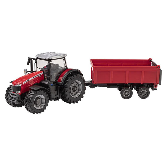 Toy MF 8740S 10Cm with Tipping Trailer Motorized