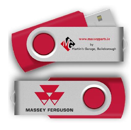 Red Twist 8GB USB Memory Stick | Massey Parts | Martin's Garage 