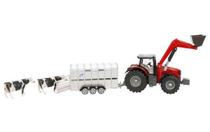 MF 8690 with loader, trailer and cows; scale 1:50 | Massey Parts | Martin's Garage 